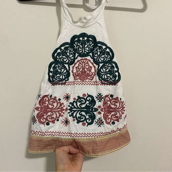 Altar’d State White Embroidered Halter Crop medium - Picture 2 of 6
